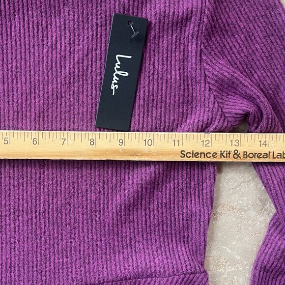 NWT Lulus Purple Ribbed Knit Long Sleeve Dress - Size S - Casual & Comfortable - Picture 7 of 15
